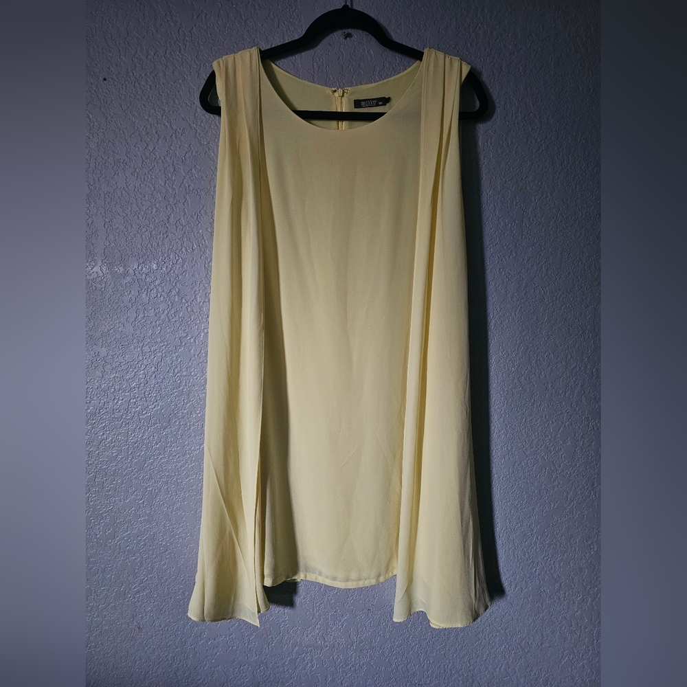Wanko Dress Yellow Sleeveless Cocktail 36 Zipper